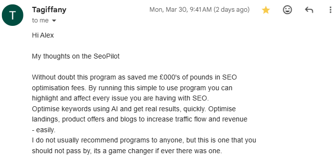 Tagiffany — Saved thousands of pounds in SEO optimisation fees