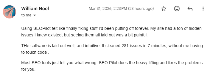 William Noel — 281 issues cleaned in 7 minutes without touching code